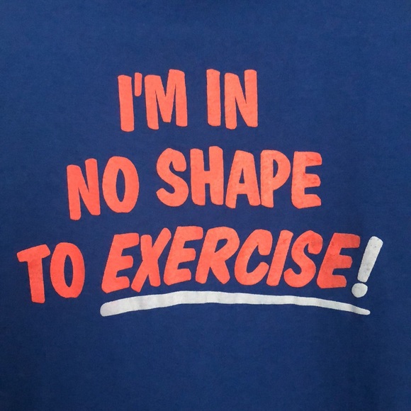 Vintage CHED by Anvil I’m in No Shape to Exercise T Shirt Size Large L - Picture 2 of 4